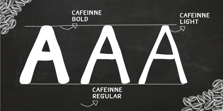 Beispiel einer Caffeine Bold-Schriftart